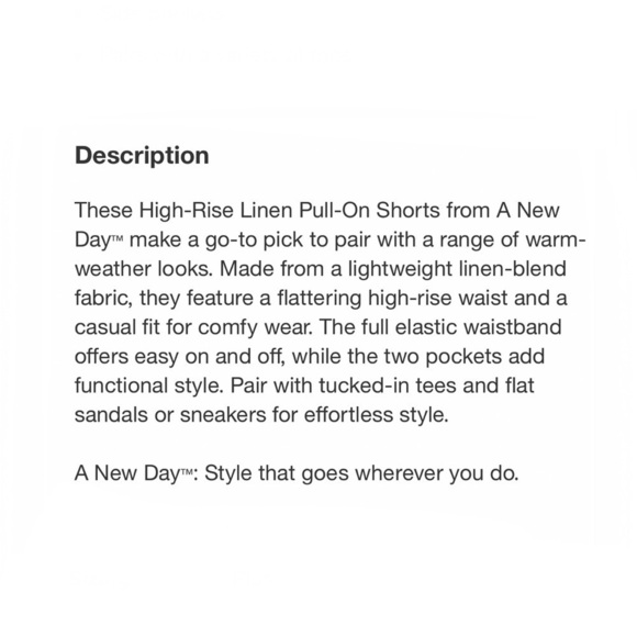 Women's High-Rise Linen Pull-On Shorts - A New Day™ Blue Size 1X - Picture 3 of 12